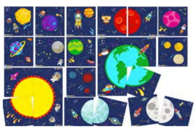 Mata edukacyjna Puzzle XXL Kosmos